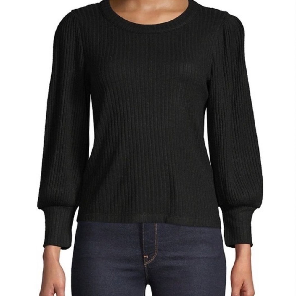 Madewell Brushed Rib Pleat-Sleeve Top Size XXS